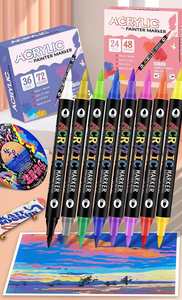 36pcs Dual Tip Non-Erasable Acrylic Marker Pen Set 72Colors Water Based Permanent for Art Creativity - Product Image 3