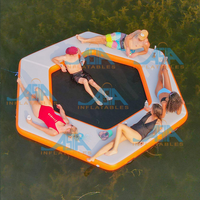 Plataforma Flotante Redonda de Agua Inflable Económica para 7 Personas, Estilo Clásico