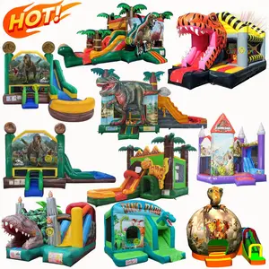 wholesale jurassic dinosaur park inflatable bounce house slide bouncy combo bouncer dinosaur jumping castle