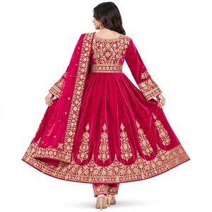 New Arrival Women Afghani <b>Dress</b> Georgette Embroidered Long <b>Maxi</b> Frock Traditional Afghan Kuchi Style Vintage Wedding Party Gown - Product Image 2