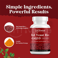 CHTNature OEM Complément Alimentaire Personnalisé Riz Rouge Fermenté avec Coenzyme Q10 CoQ10 Capsules de Riz Rouge Fermenté