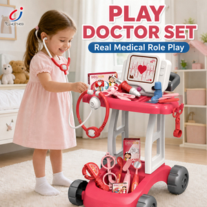Troli Dokter Mainan Chengji, Peralatan Simulasi Interaktif dengan Lampu dan Musik, Edukasi Anak, Set Dokter untuk Anak Perempuan - Product Image 3