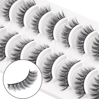 10 Pares de Pestañas Postizas de Visón Sintético Naturales, Versátiles, con Volumen, Banda Negra Suave, Grosor Mixto, Personalizadas de 20mm para Uso Diario