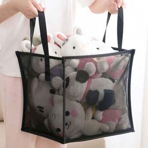 Household Organization Most Comfortable Fabric Foldable Mesh <b>Laundry</b> Basket with HANDLE - Product Image 5