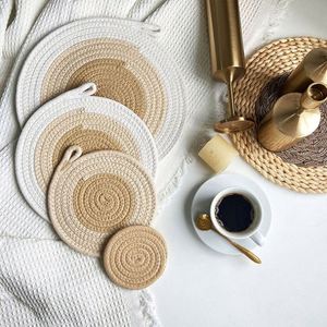 Sous-plats ronds en coton résistants à la chaleur, dessous de verre, sets de table pour usage domestique, support pour casseroles chaudes, cuisson et pâtisserie - Product Image 4