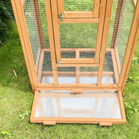 SDB002 Cages d'élevage d'oiseaux en bois naturelles, écologiques et saines, de grande taille, pour pigeons, perroquets, cailles, avec toit en pignon, volière extérieure