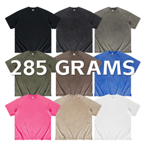 Camisetas de gran tamaño para hombre, pedido a granel, de lavado ácido LOGOTIPO personalizado, camiseta en blanco desgastada con hombros caídos, estilo callejero Retro - Product Image 6