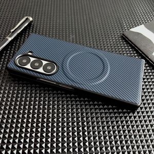 Premium Fashion Ultra Slim Magnétique Pliant PU Étui En Cuir Armid Fibre Texture Téléphone Cas pour Samsung Galaxy Z Fold 7 6 5 - Product Image 5