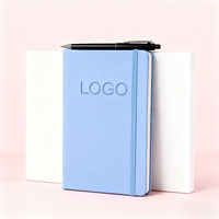 Individuelles Logo A5 PU-Leder Hardcover Tagebuch Fadenheftung Notizbuch mit Gummiband Stifthalter Spiralbindung Geschenk-Notizbuch