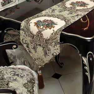 Jacquard Shiny Sequin Rose <strong>Gold</strong> Customizable <strong>Table</strong> <strong>Runners</strong> for Family Dinners Gatherings Wedding Christmas Decoration - Product Image 4