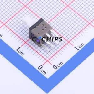 PB-22E60 Push Button Switch Through hole Component (THT) Switch Double Pole Double Throw Rectangle Plunger Through Hole White - Product Image 2