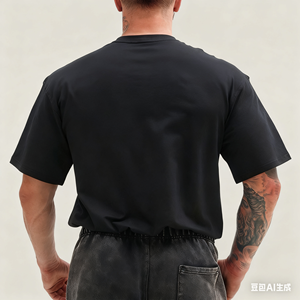 T-shirt uni surdimensionné en gros pour hommes, t-shirts personnalisés en vrac pour hommes, t-shirts grande taille pour hommes, streetwear surdimensionné pour hommes, t-shirt de sport pour hommes - Product Image 6