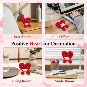 Bambola a Forma di Cuore Fatta a Mano all'Uncinetto, Regalo per la Festa della Mamma/Compleanno/San Valentino, Decorazione Casa con Energia Positiva - Product Image 5