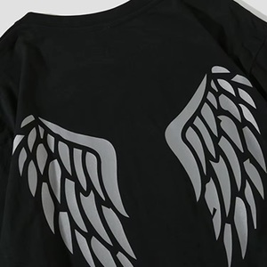 Fabricantes de camisetas China Hombres 210 GSM Camiseta transpirable Reflejo personalizado Impreso logo Alas reflectantes Camiseta para hombres - Product Image 3