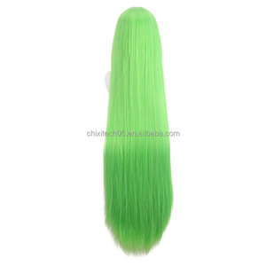 Peluca de Cosplay de Lord Shengda, Inuma, el personaje obsesionado con <span class=keywords><strong>Clara</strong></span>, con flequillo y cabello liso fluorescente verde de 100 cm - Product Image 5
