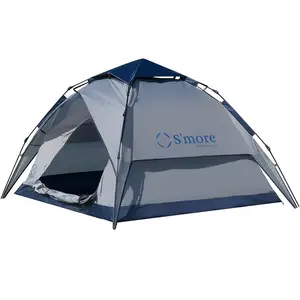 快速弹出式帐篷2人便携式家庭防水正面加长雨棚户外野营徒步沙滩帐篷