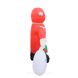 Décoration de Noël gonflable pour la maison et le jardin, Père Noël spatial lumineux LED de 6 pieds, attrape les étoiles avec un sac cadeau et un chien - Imperméable - Product Image 3