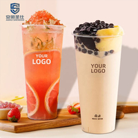 Gobelets en plastique transparents personnalisés de 12 oz, 16 oz, 22 oz, en PP, pour boissons aux fruits, au lait, au boba, au bubble tea