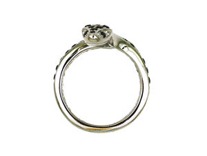 18K White Gold <b>Black</b> & White Diamond Pave Coiled Snake Open <b>Ring</b> Bold Luxury Statement Jewelry For <b>Women</b> - Product Image 3