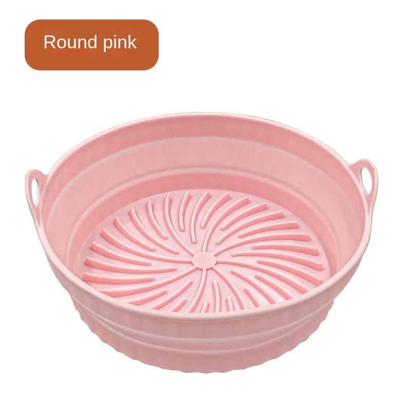 Assiette ronde pliante frite rose