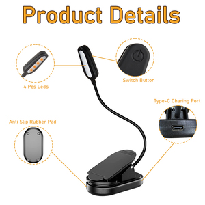 Aid Sleep Red 620/660/670nm No Blue Lighting Eye Protection 1W <strong>Led</strong> USB Mini Portable <strong>Reading</strong> <strong>Light</strong> for Bedside <strong>Reading</strong> - Product Image 4