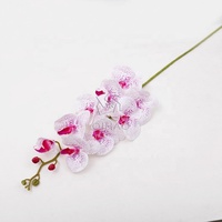 Fleur d'orchidée papillon à tige unique en latex au toucher réel, orchidée artificielle pour la décoration de la maison et des mariages