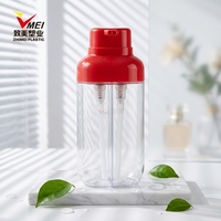 Bouteille double tube PET 500 ml (250+250) personnalisée avec impression couleur, nouveau style, double pompe, double compartiment, pour emballage de shampoing et lotion