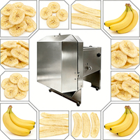 Elektrische bananen snijmachine 0-10mm verstelbaar CE gecertificeerd voor Thaise keukens.  Zorgt voor gelijkmatige plakjes dankzij roestvrijstalen mes.
