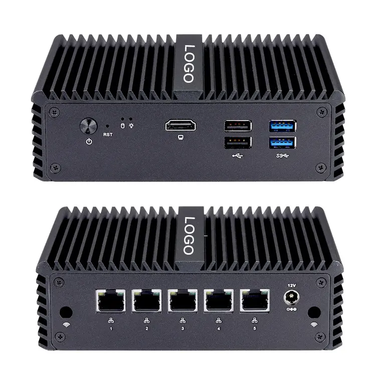 Qotom X86 безвентиляторный мягкий маршрутизатор Celeron J4105 J4125 четырехъядерный процессор 5 Intel i225-V 2,5G LAN мини-ПК pfSense серверный брандмауэр прибор