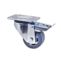 Produits d'usine : Roues pivotantes robustes 100x50 avec frein, silencieuses, à roulement à billes, noyau en aluminium et caoutchouc gris