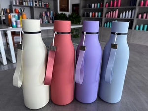 Botella de Agua Deportiva de 550 ml con Logotipo Personalizado, Botella Térmica de Acero Inoxidable con Recubrimiento de Goma, Termo Metálico - Product Image 2