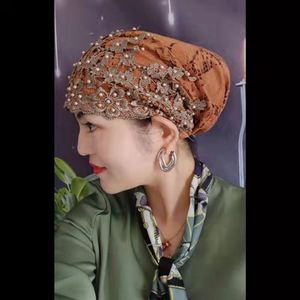 Nouveau Design <span class=keywords><strong>Femme</strong></span> Foulard Plissé Couleur Unie Casquette Hijab Musulman en Coton Froissé avec Motif Uni en Arc <span class=keywords><strong>Bonnet</strong></span> - Product Image 3