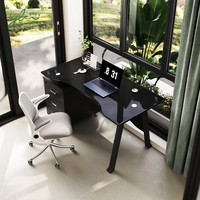 Bureau de Travail Moderne en Verre pour Étudiants et Secrétaires, Table de Bureau d'Étude pour Toute Pièce