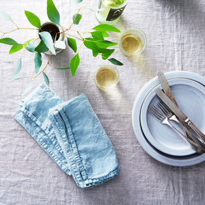 Serviettes en tissu 17 x 17 pouces, 100% lin français, serviettes <span class=keywords><strong>de</strong></span> <span class=keywords><strong>table</strong></span> avec bords ourlés, lavables, idéales pour les fêtes, les mariages - Product Image 3
