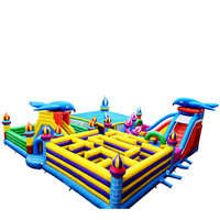Parcours d'obstacles gonflable géant JIALE pour enfants, en PVC, dimensions 12m*12m*5m, utilisation intérieure/extérieure, logo et couleur personnalisés imprimés