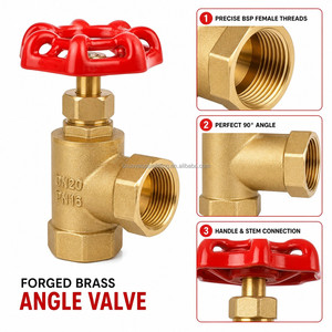 Robinet d'arrêt d'angle en laiton fileté NPT sans plomb <span class=keywords><strong>pour</strong></span> robinet de toilette, alimentation en eau, plomberie, machine à laver - Product Image 3