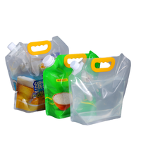 Sac de stockage d'eau en LDPE de 5 L, conteneur d'eau pliable portable pour la randonnée et le camping avec bec verseur