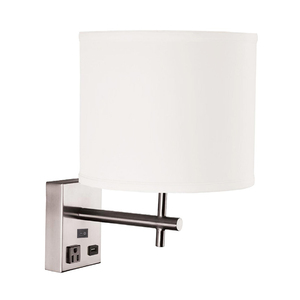 Ul được liệt kê khách sạn đọc sách chải Nickel Wall Mount scone đèn cạnh giường ngủ với cổng <span class=keywords><strong>USB</strong></span> và ổ cắm - Product Image 5