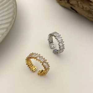 Fashion Casual Daily Wear Jewelry Copper 14K Gold Filled Micro Pave Zircon <b>open</b> <b>rings</b> Wholesale for women - Product Image 2