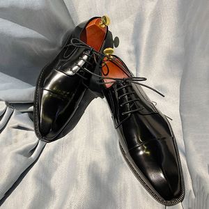 Nouvelles Chaussures Habillées pour Hommes 2025 – Cuir de Vachette Véritable Fait Main, à Lacets, Bout Carré, Semelle Antidérapante en Caoutchouc, Légères et Respirantes - Product Image 3