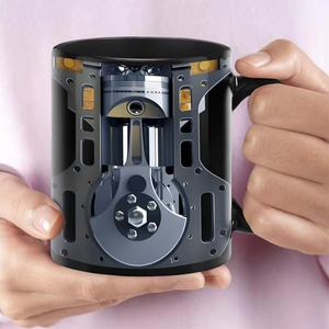 Mug en céramique amusant en forme de moteur de mécanicien 300ML pour hommes Tasses à expresso Décoration de bureau Cadeau unique pour lui et elle - Product Image 1