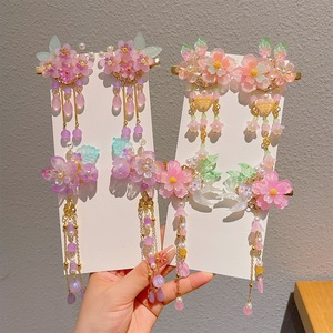 Pinzas para el pelo de aleación estilo chino para niñas, accesorio para disfraz Hanfu infantil, diadema con colgante de flor - Product Image 1