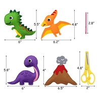 Kit de couture en feutre de dinosaure à faire soi-même, artisanat animal à faire soi-même, jouet éducatif pour enfants, jouet fantaisie, kit de feutrage à l'aiguille pour enfants