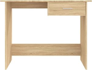 Bureau d'angle compact en bois composite avec tiroir, design gain de place pour bureau à domicile - Écologique et durable - Product Image 2
