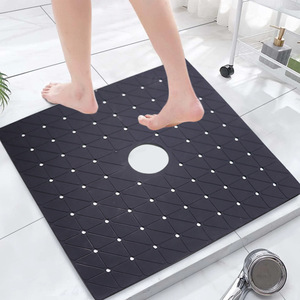 Anti Slip Bath <b>Mat</b> With Drain Holes Rectangle <b>Silicone</b> Shower <b>Mat</b> For Bathroom Floor Protection - Product Image 1