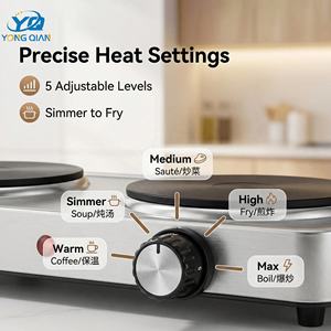 Plaque chauffante <span class=keywords><strong>électrique</strong></span> à double brûleur haute puissance 2000 W pour usage domestique, à conduction thermique solide - Product Image 4