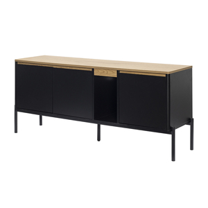 <span class=keywords><strong>Mueble</strong></span> para TV de 3 Puertas con Patas Metálicas, Consola Multimedia Moderna de MDF Pintado con Estantes Ajustables para Sala de Estar, Venta al Por Mayor - Product Image 4