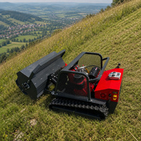 Tondeuse à fléaux télécommandée 72 lames sur chenilles en caoutchouc diesel pour la coupe des épinettes, des broussailles et des mauvaises herbes sur les pentes