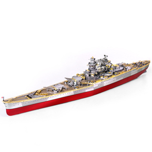 Modelo de Rompecabezas Metálico 3D del Buque de Guerra <span class=keywords><strong>Richelieu</strong></span> HP157-RS de Piececool, Modelo de Buque de Guerra Naval de Alta Precisión para Adultos y Adolescentes - Product Image 2