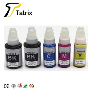 Tatrix gi790 tinta de 790 premium, compatível com garrafa a a base de água, recarga de tinta a granel GI-790 para canon pixma g1000 g4010